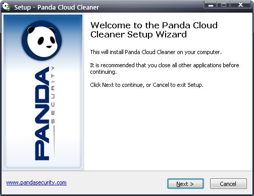 Panda Cloud Cleaner welcome