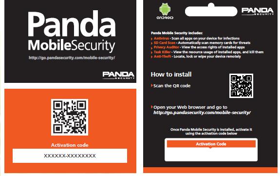 Код активации для Panda Mobile Security