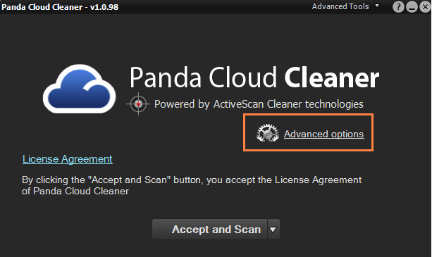 Cloud Cleaner Advanced options